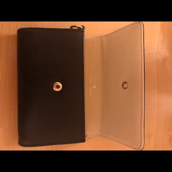Kate Spade Black Leather Wallet ID Holder - Picture 2 of 3